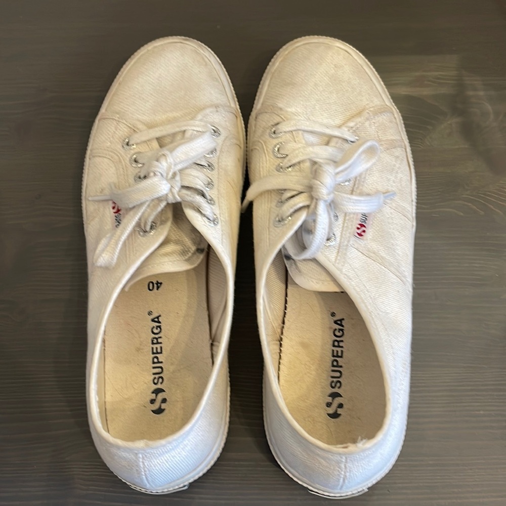 Superga white Kate Middleton tennis shoes